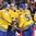 COLOGNE, GERMANY - MAY 12: Sweden's Jonas Brodin #25 celebrates with Joel Lundqvist #20 and Gabriel Landeskog #92 after scoring a second period goal against Italy during preliminary round action at the 2017 IIHF Ice Hockey World Championship. (Photo by Andre Ringuette/HHOF-IIHF Images)

